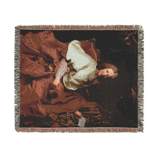 Portrait of Cardinal Guillaume Dubois Woven Throw Blanket