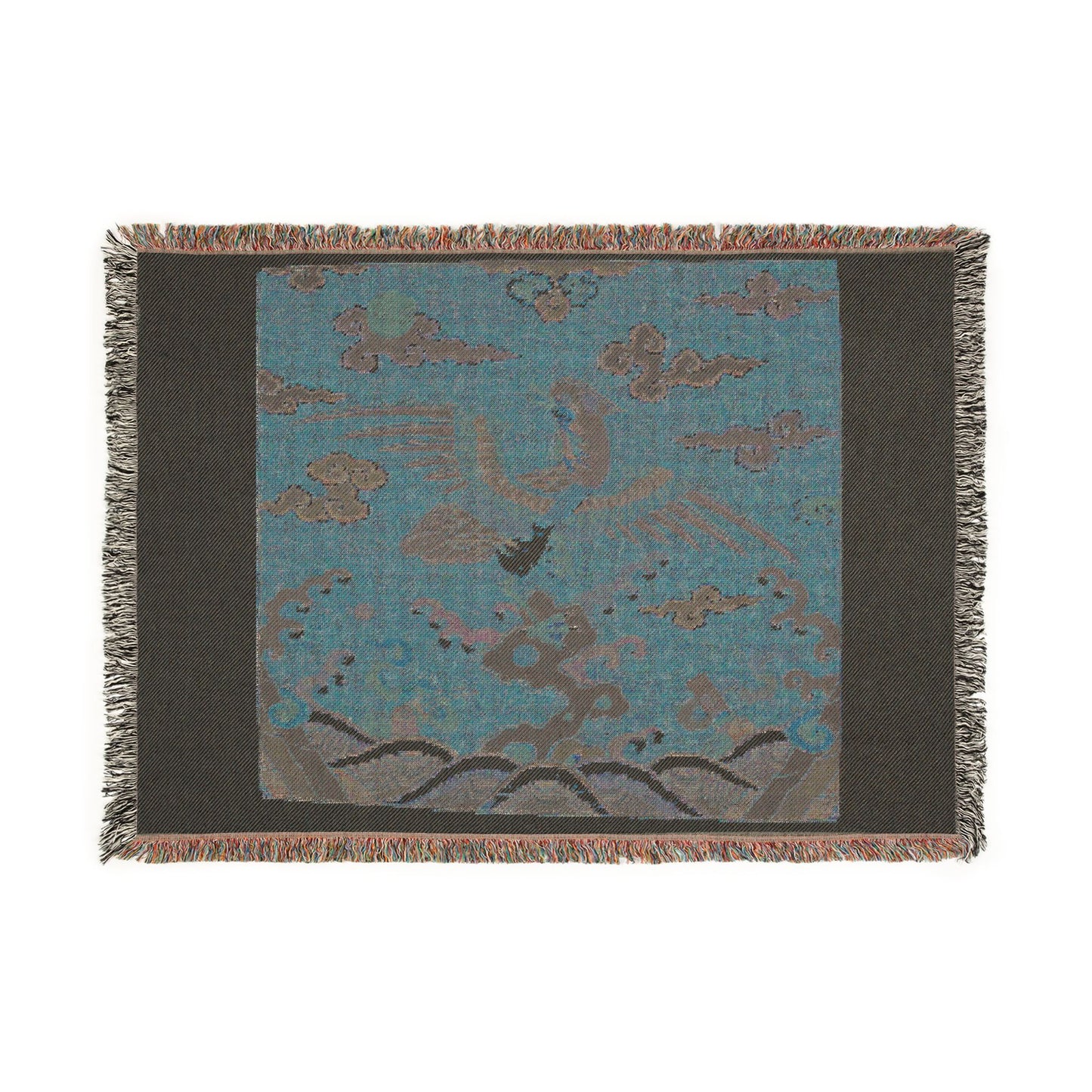 142_rank-badge-with-mandarin-duck | Woven Tapestry Blanket