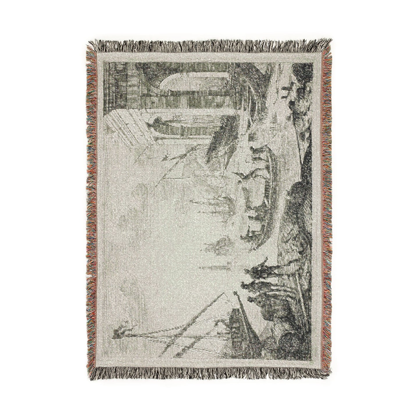 Claude Lorrain - Harbor Scene with a Lighthouse | Woven Tapestry Blanket