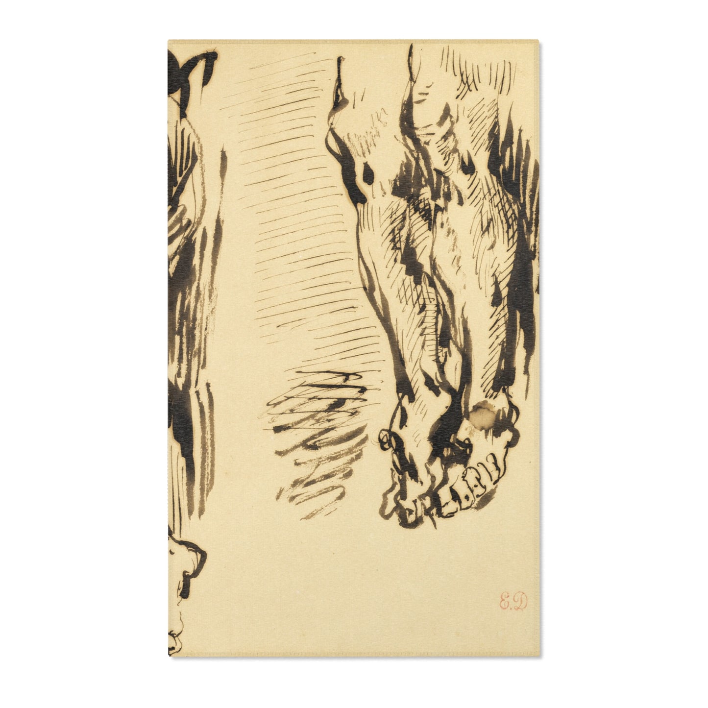 Eugène Delacroix - Study of Arms and Legs of Christ Crucified | Area Rug