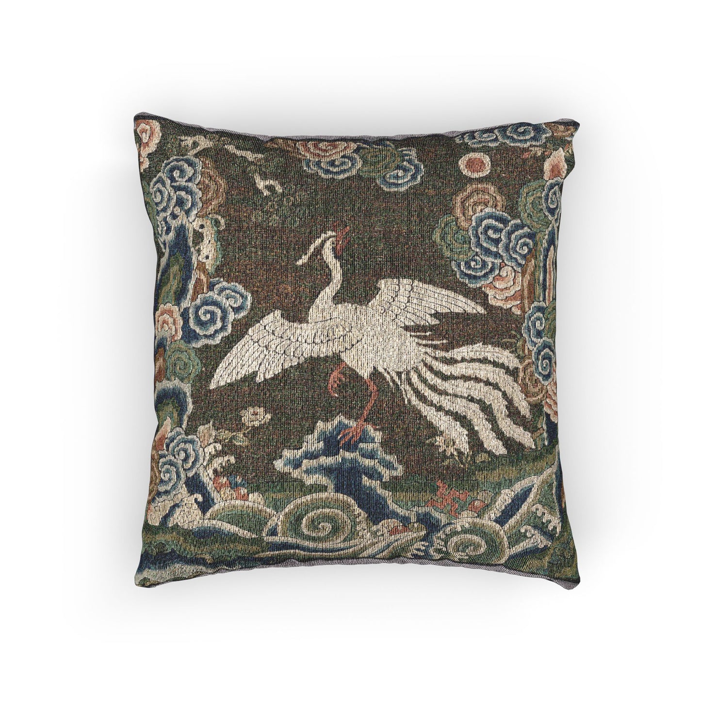 151_rank-badge-with-silver-pheasant | Woven Pillow