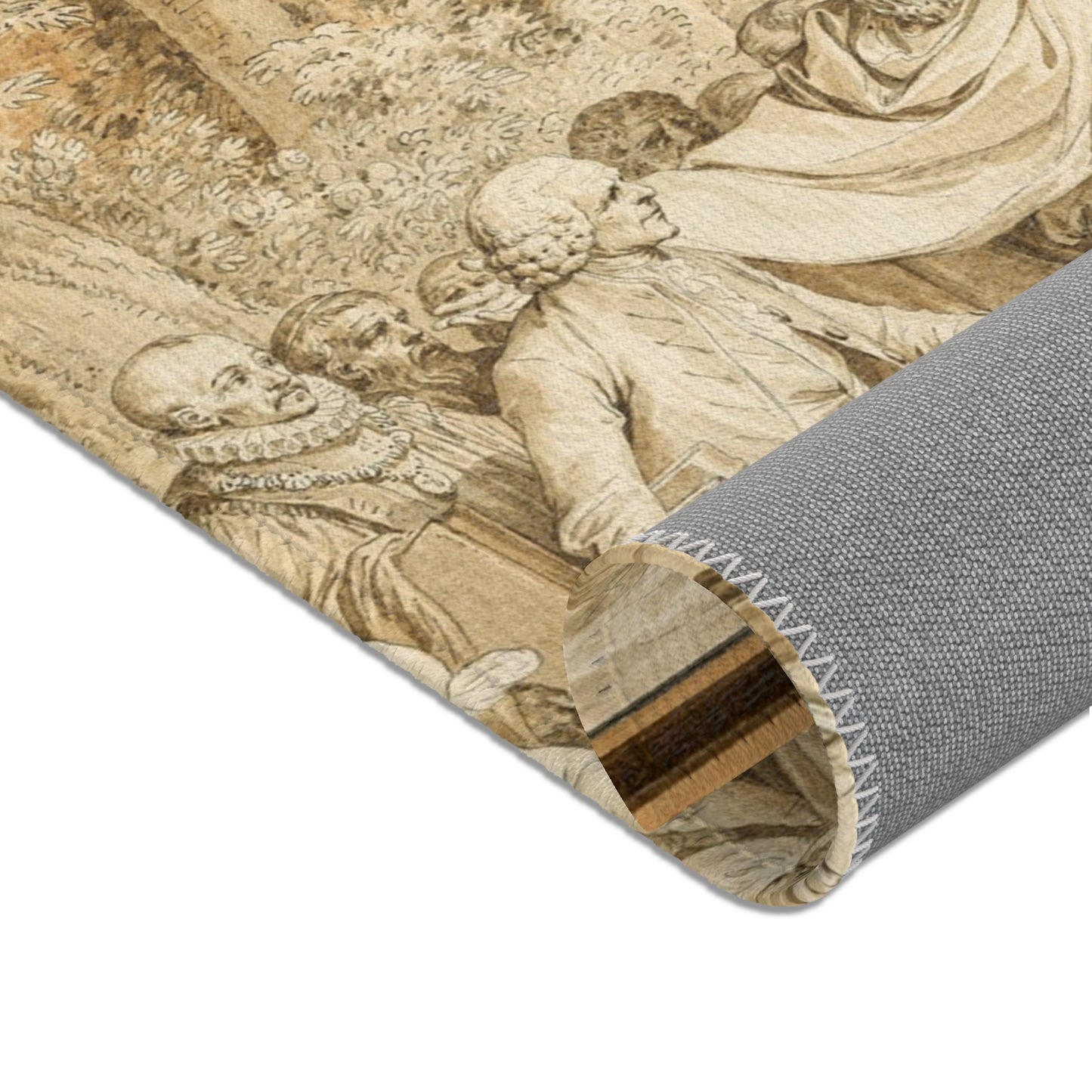 Jean Michel Moreau - The Arrival of Jean-Jacques Rousseau to the Champs-Élysées | Area Rug