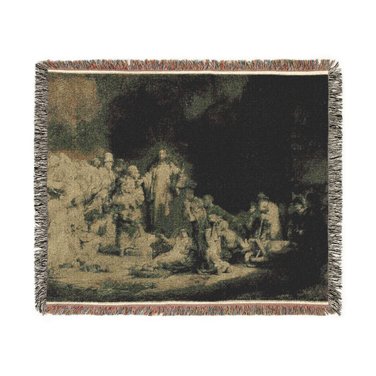 The Hundred Guilder Print — Rembrandt Tapestry Blanket