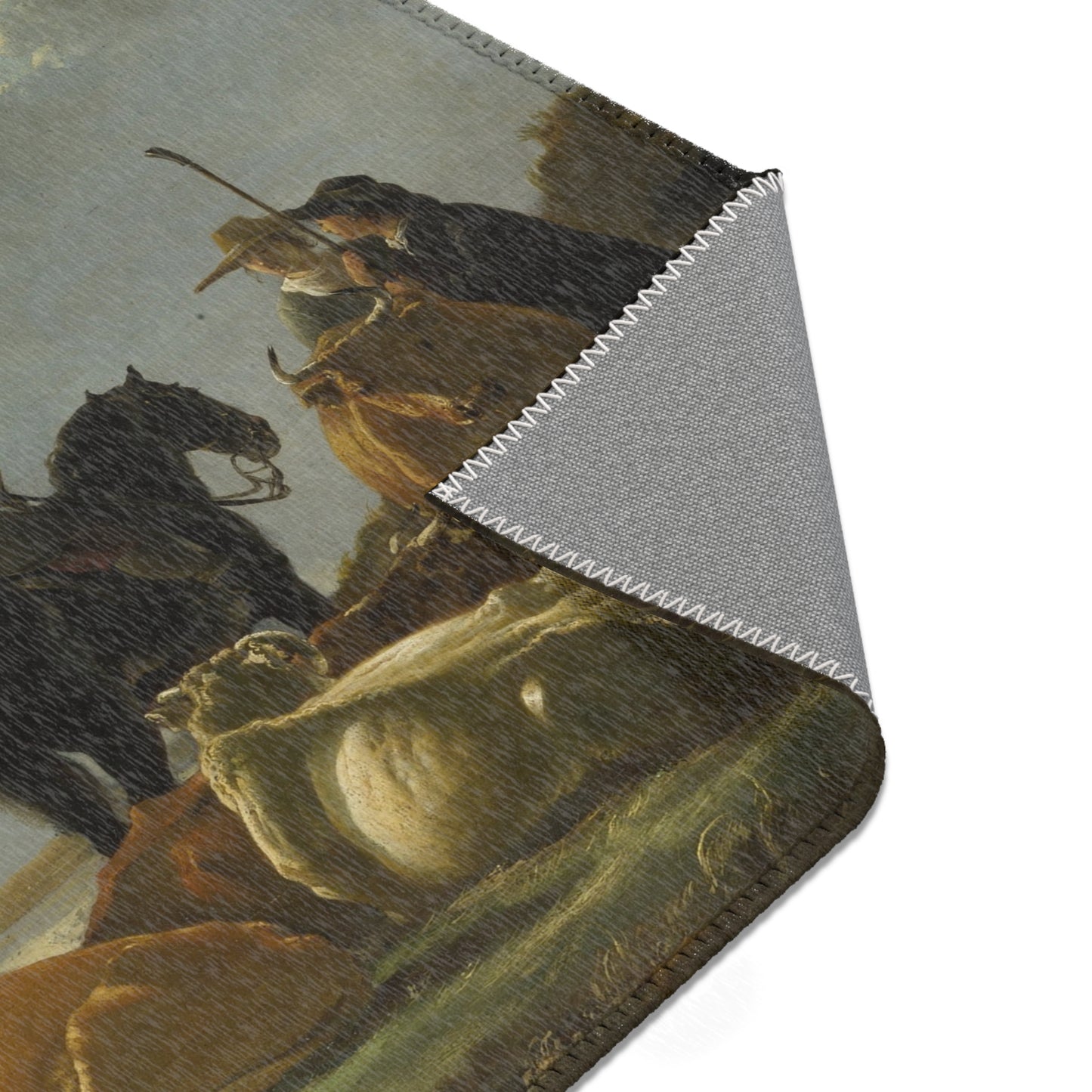 Aelbert Cuyp - Peasants with Four Cows by the River Merwede - WGA5825 | Area Rug