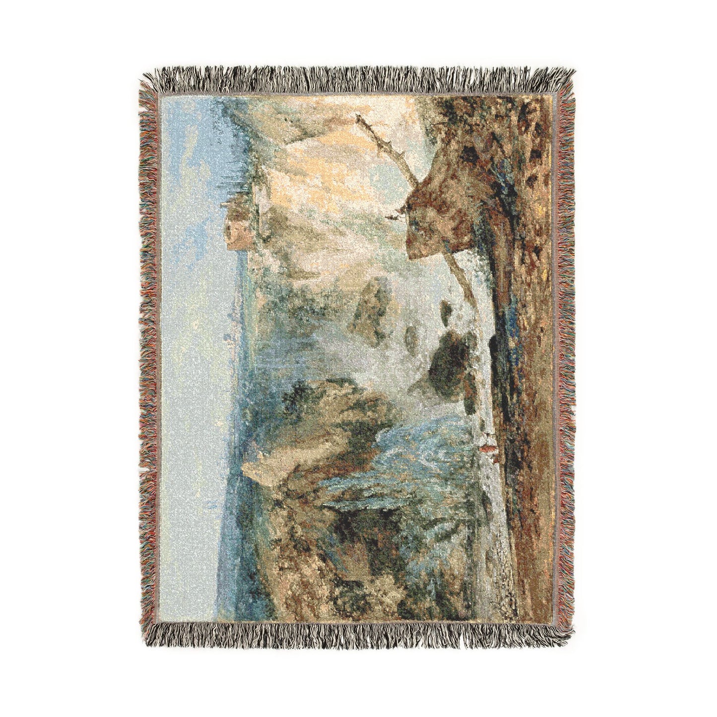 Louis Gabriel Moreau - Waterfall | Woven Tapestry Blanket