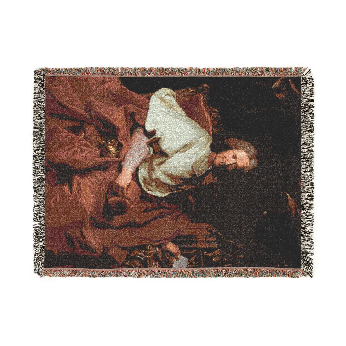 Portrait of Cardinal Guillaume Dubois Woven Throw Blanket