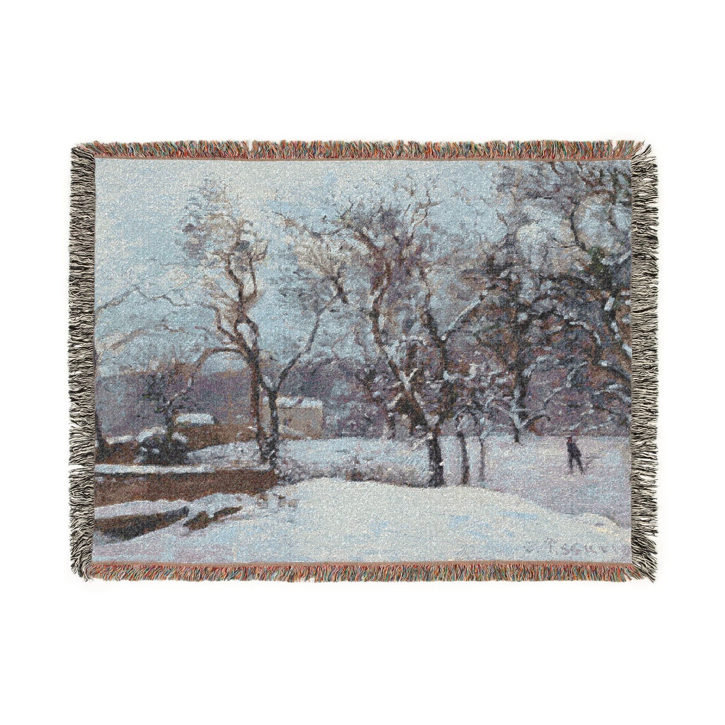 Camille Pissarro - Snow at Louveciennes | Woven Tapestry Blanket