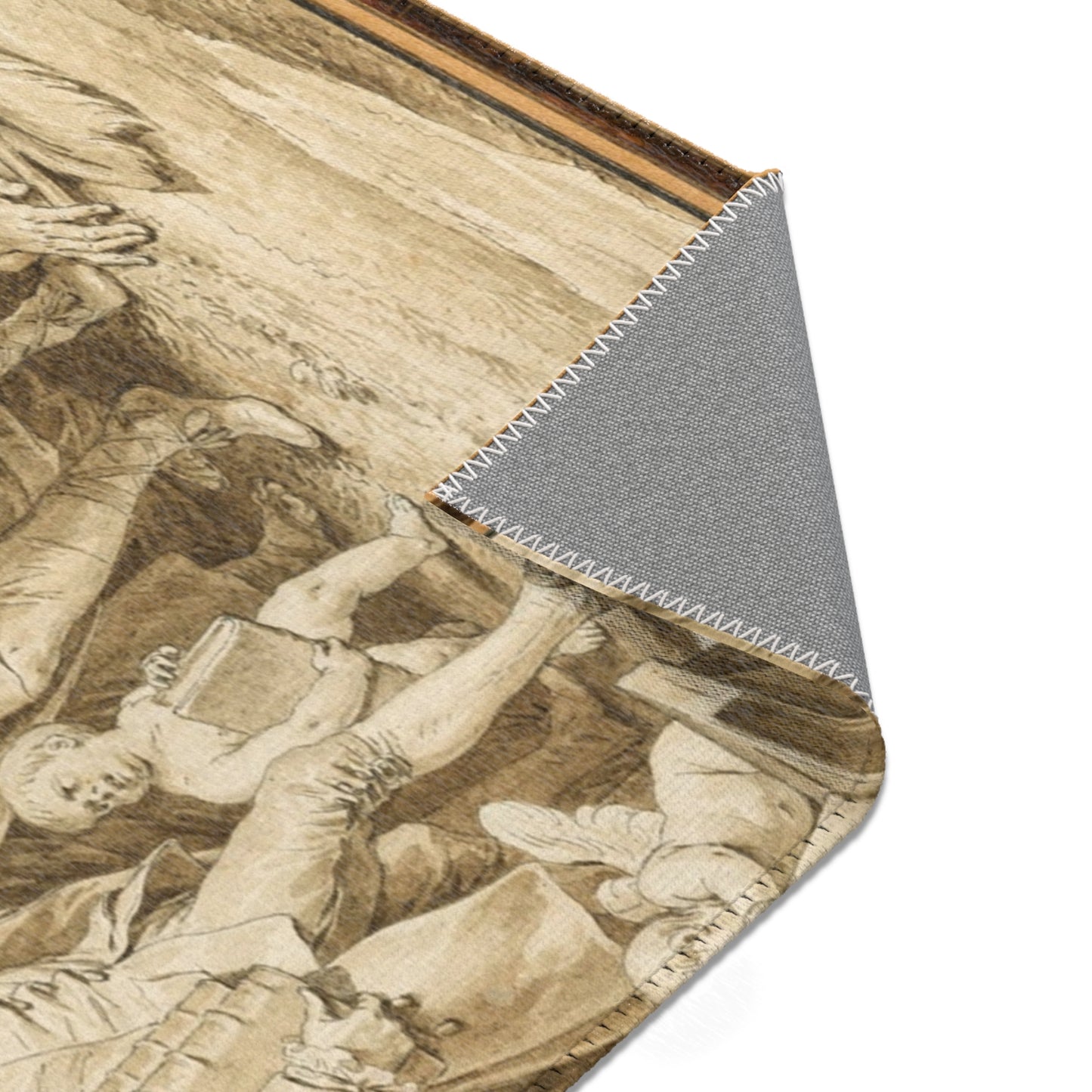 Jean Michel Moreau - The Arrival of Jean-Jacques Rousseau to the Champs-Élysées | Area Rug
