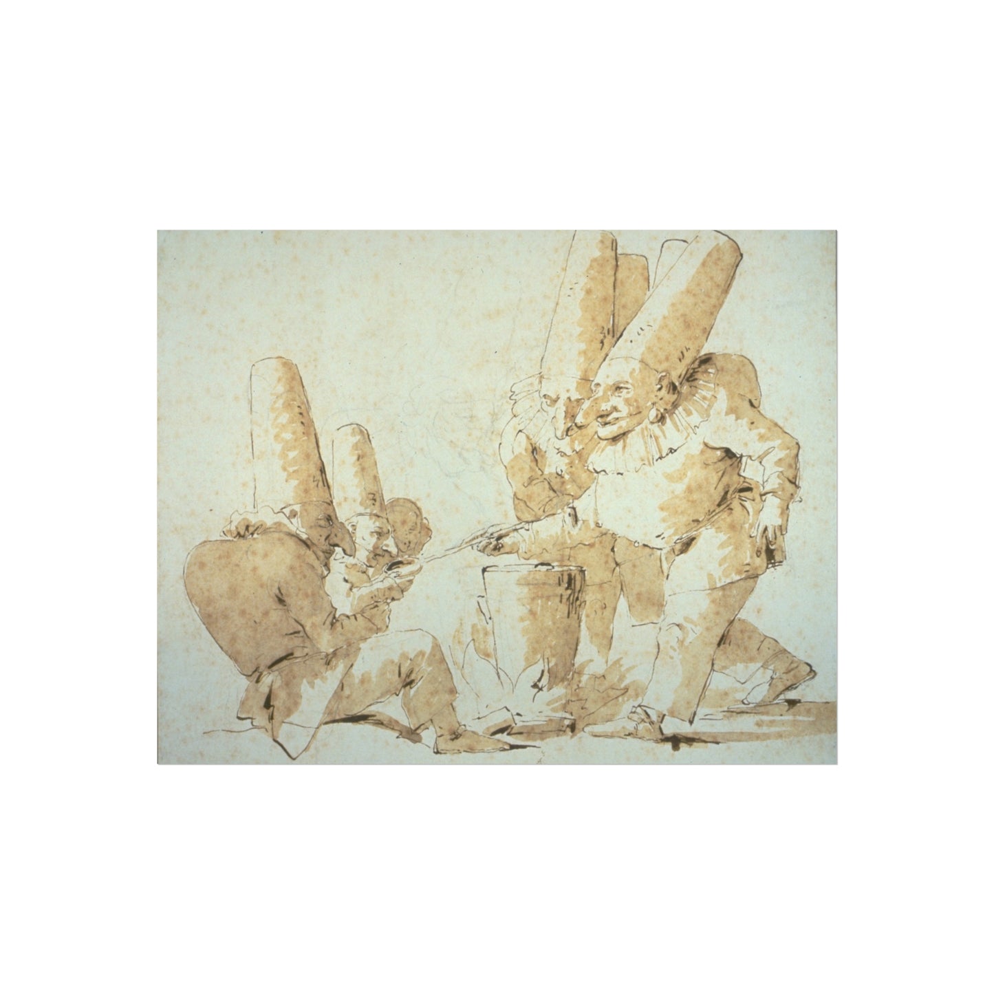 Giovanni Battista Tiepolo - Punchinellos Cooking and Tasting Gnocchi (Punchinellos' Repast) | Fine Art Poster