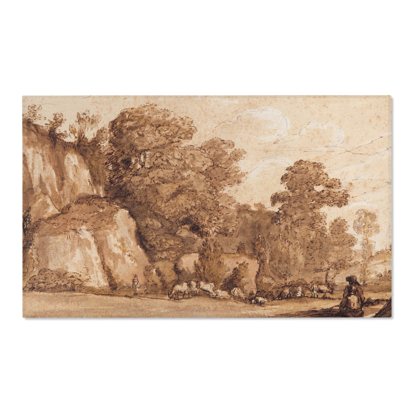 Claude Lorrain - A Rocky Hillside | Area Rug