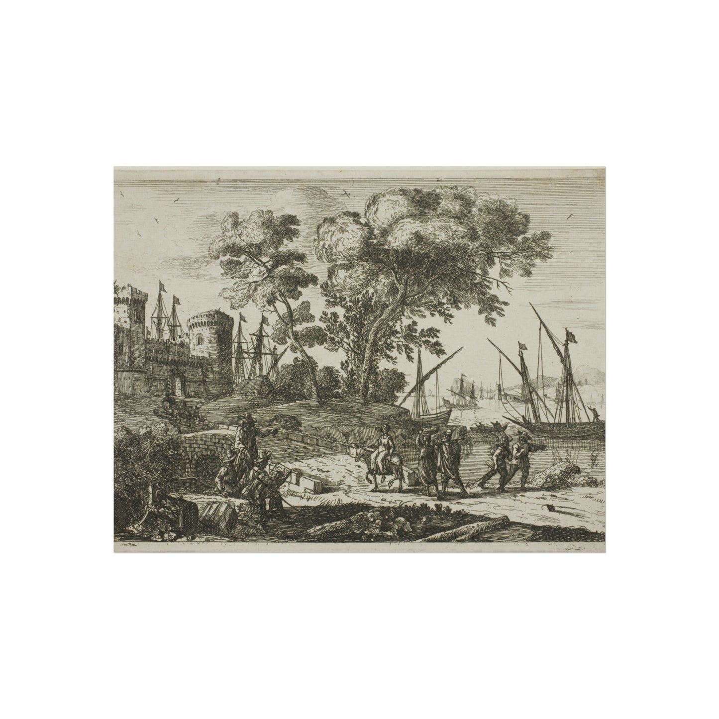 Claude Lorrain - Coast Scene with an Artist Drawing | Fine Art Poster