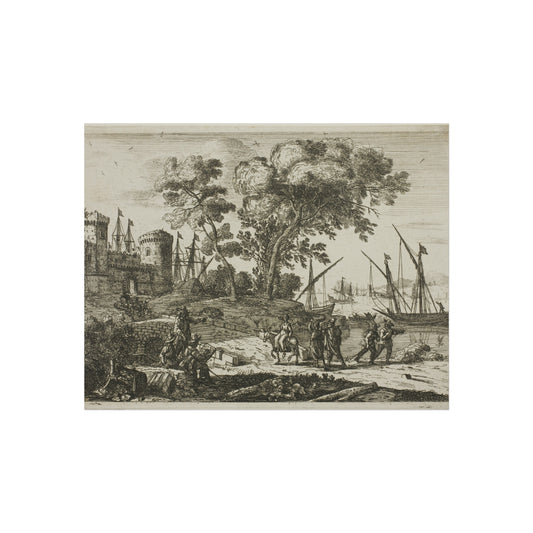 Coast Scene with an Artist Drawing — Claude Lorrain Fine Art Poster