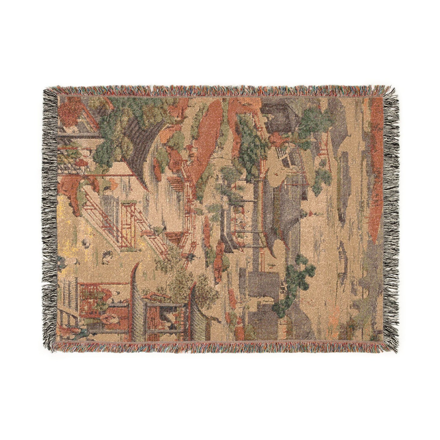 Scenic View of Suzhou Woven Throw Blanket