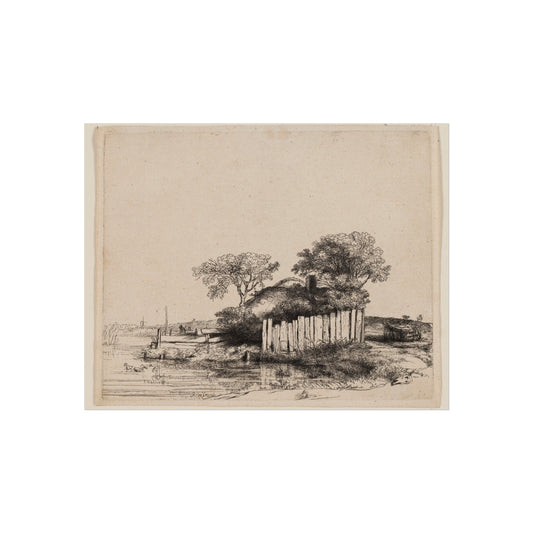 A Cottage with White Paling — Rembrandt van Rijn Fine Art Poster