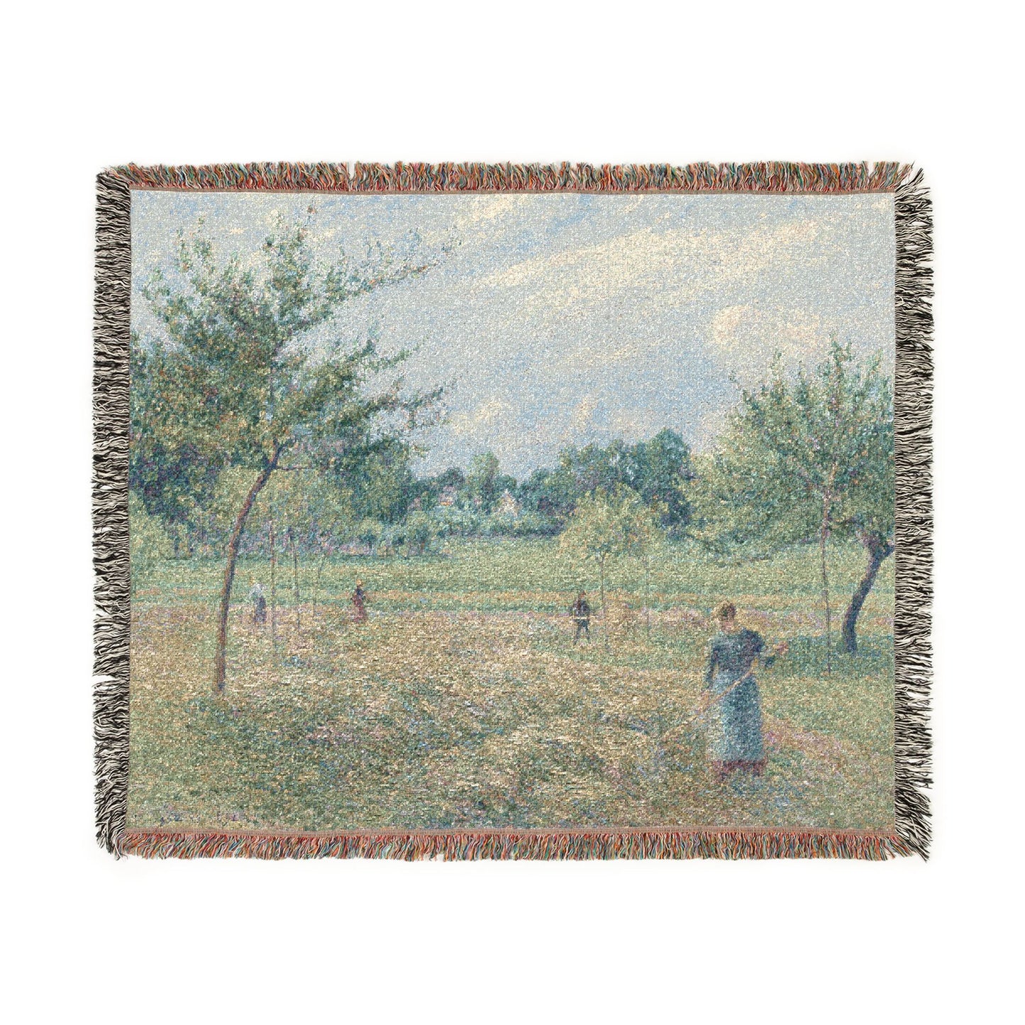 Camille Pissarro - Haymaking at Éragny | Woven Tapestry Blanket