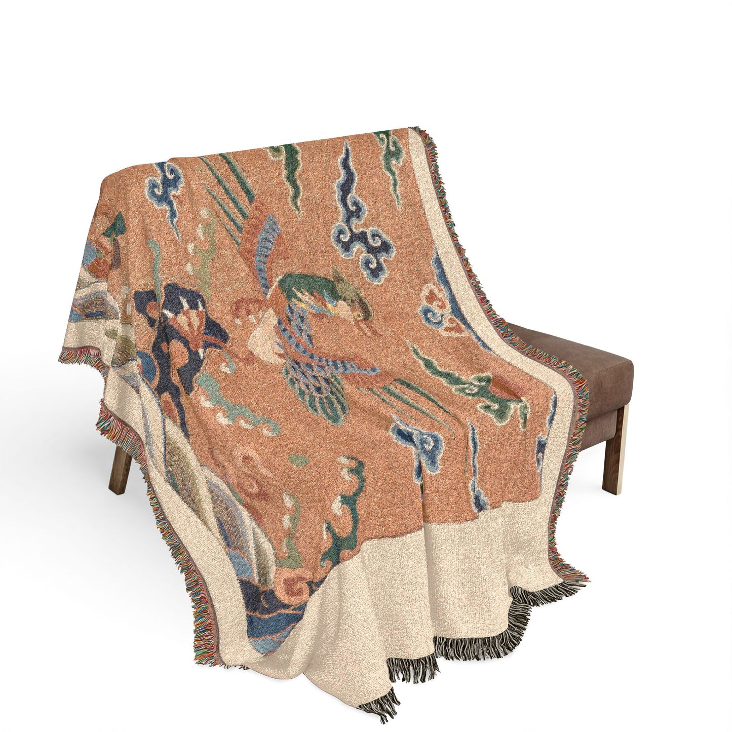 142_rank-badge-with-mandarin-duck | Woven Tapestry Blanket