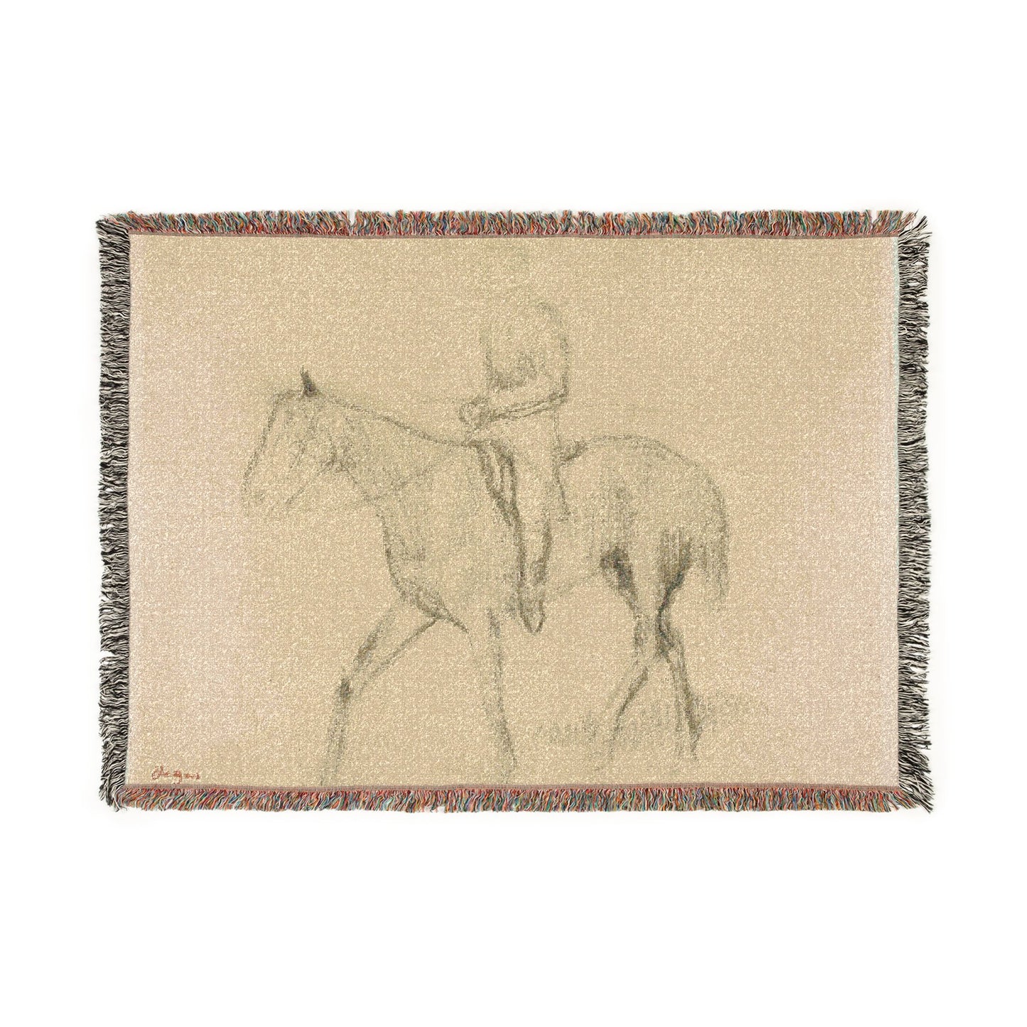 Hilaire Germain Edgar Degas - Horse and Rider | Woven Tapestry Blanket