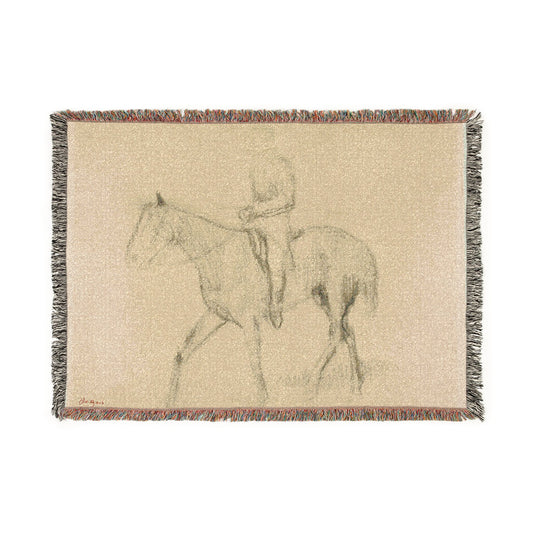 Horse and Rider — Degas Tapestry Blanket