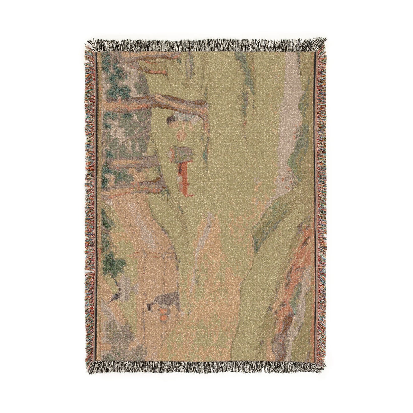 081_zhao-mengfu-writing-the-heart-sutra-in-excha | Woven Tapestry Blanket