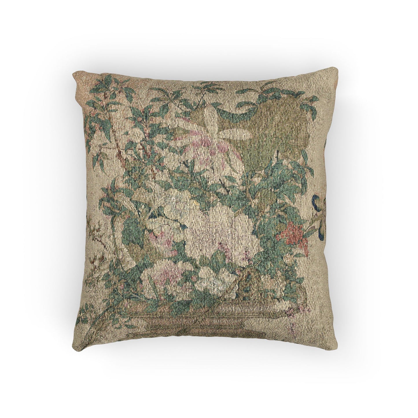 Flowers of the Four Seasons Woven Pillow