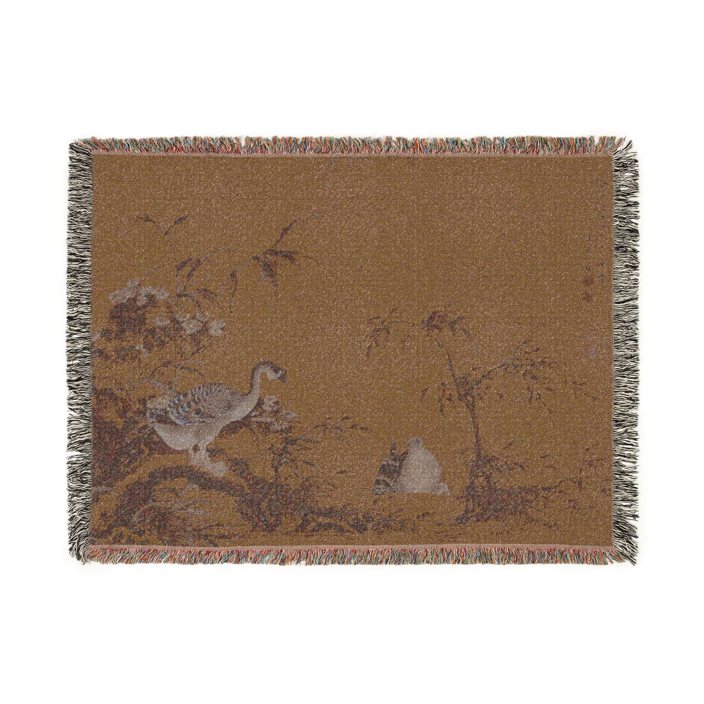 041_geese-on-a-riverbank | Woven Tapestry Blanket