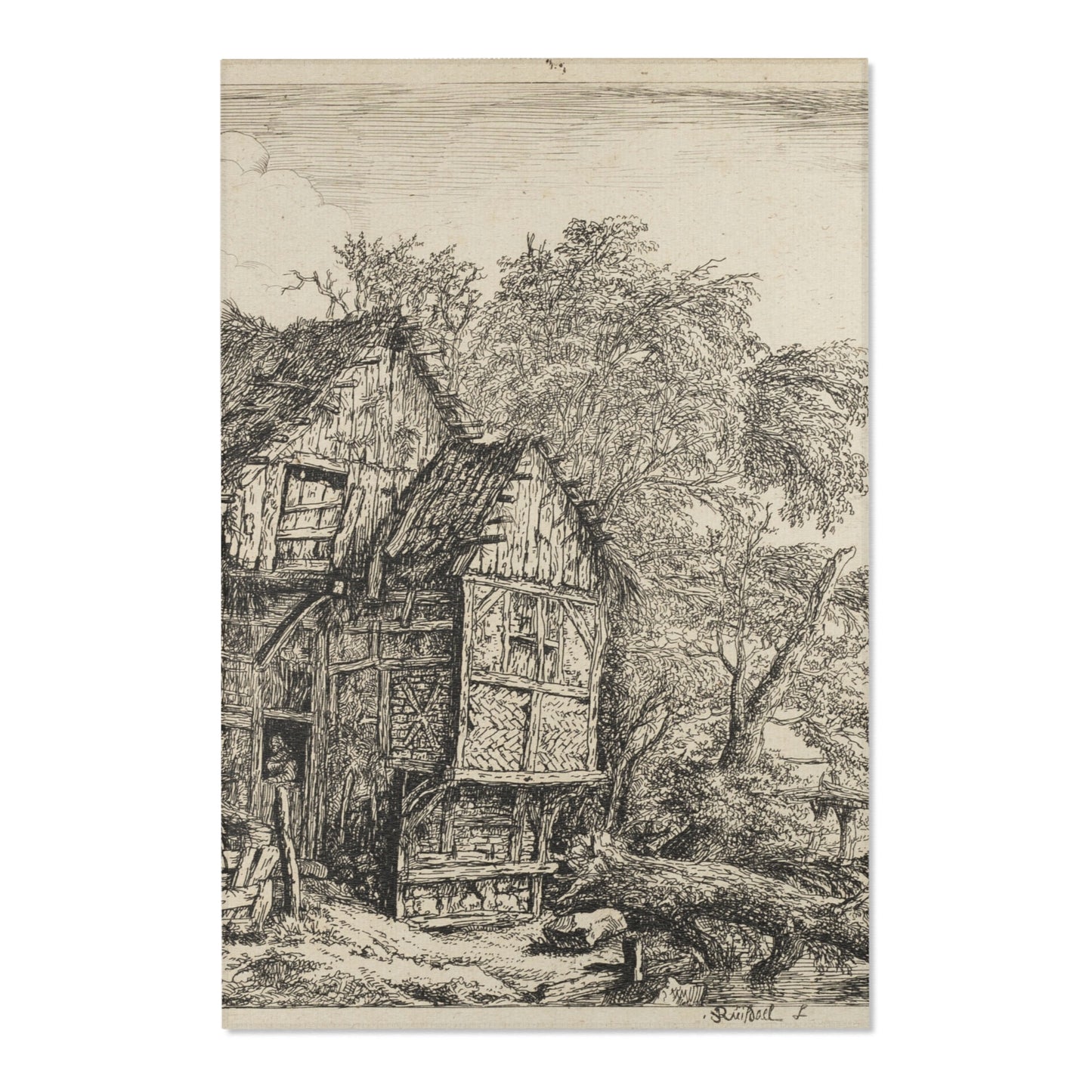 Jacob van Ruisdael - The Little Bridge | Area Rug