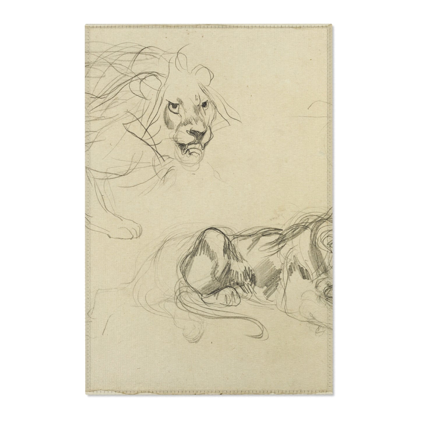 Eugène Delacroix - Studies of Lions | Area Rug