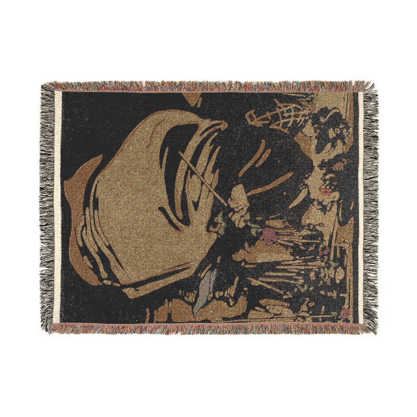 London Types: Flower Girl Woven Throw Blanket