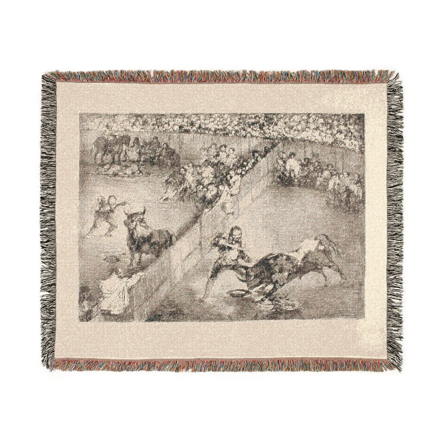 Francisco José de Goya y Lucientes - Bullfight in a divided ring, from The Bulls of Bordeaux | Woven Tapestry Blanket