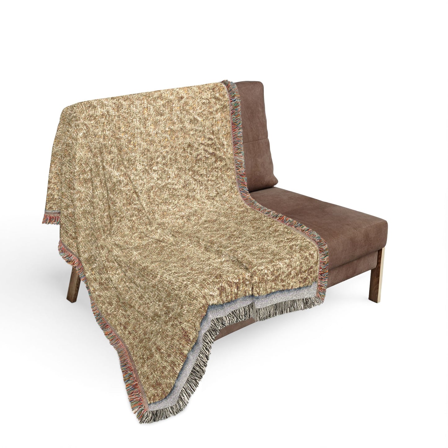 Textile with Tiny Leaves Woven Throw Blanket
