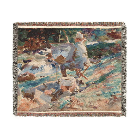 An Artist at His Easel — Sargent Tapestry Blanket