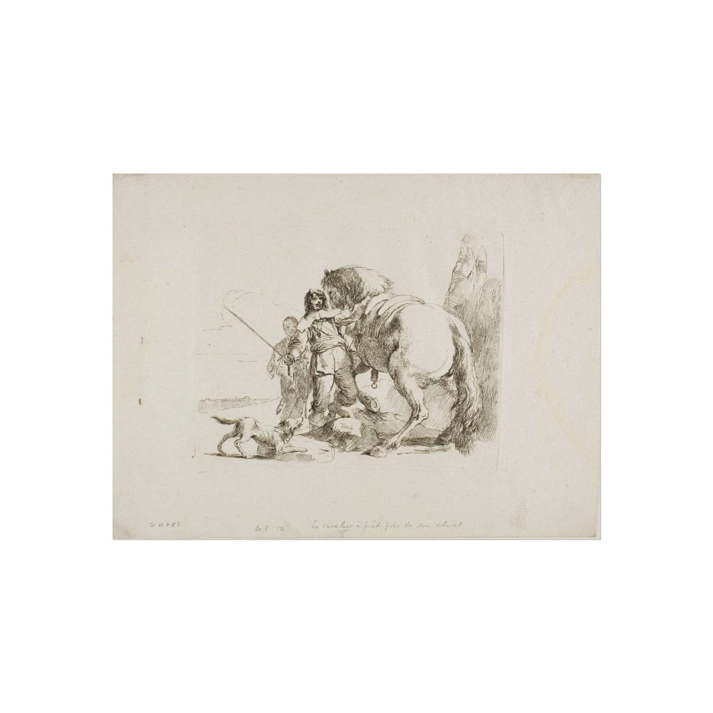 Giovanni Battista Tiepolo - The Rider Standing by His Horse, from Capricci | Fine Art Poster