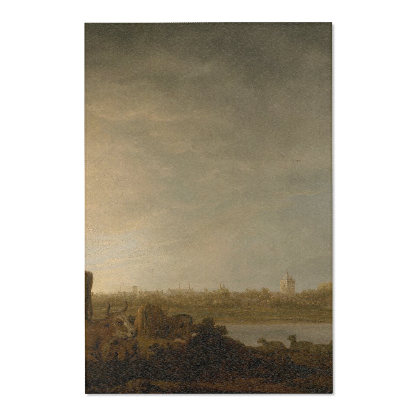Aelbert Cuyp - A View of Vianen with a Herdsman and Cattle by a River | Area Rug