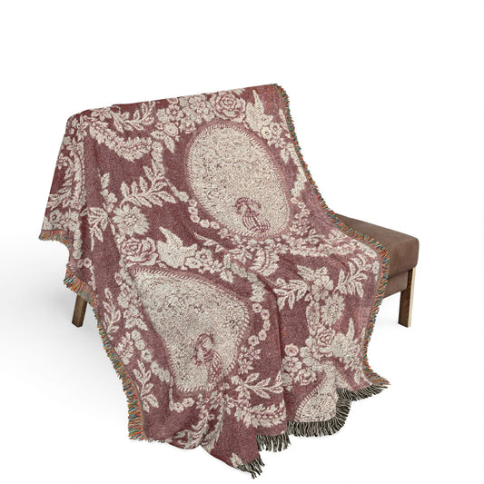 Fragment of Woodblock Printed Cotton Woven Throw Blanket