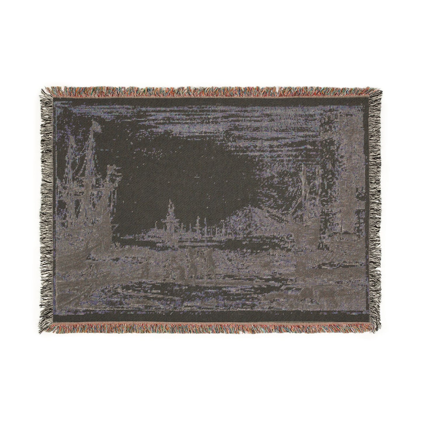 Claude Lorrain - Harbor with a Large Tower | Woven Tapestry Blanket
