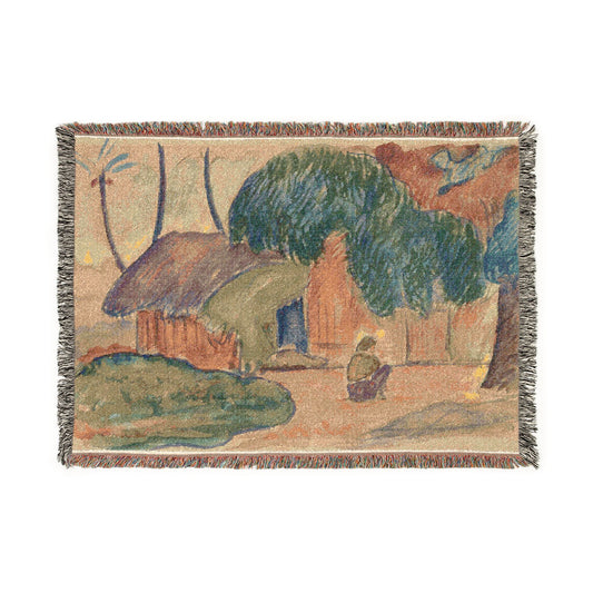Tahitian Hut — Gauguin Tapestry Blanket