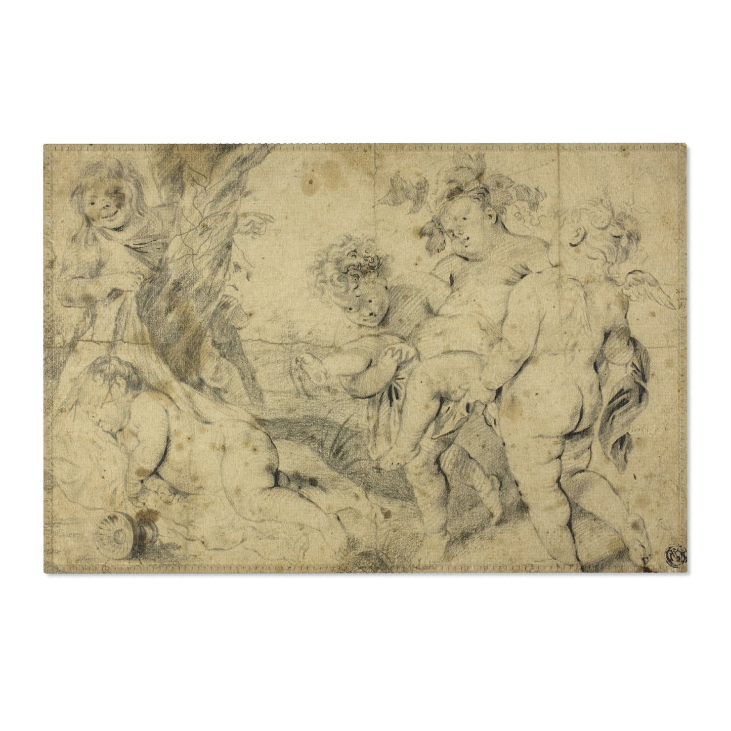 Anthony van Dyck - Young Bacchus and Companions | Area Rug