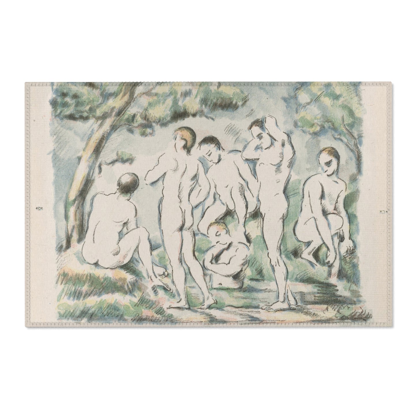 Paul Cezanne - Small Bathers | Area Rug