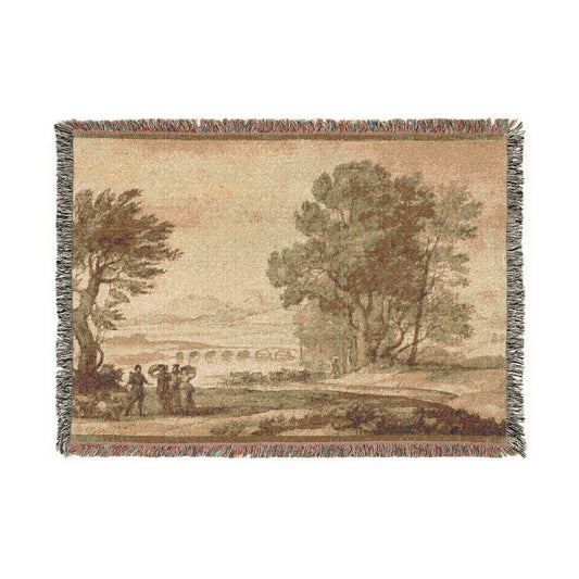 A Wooded River Landscape — Lorrain Tapestry Blanket