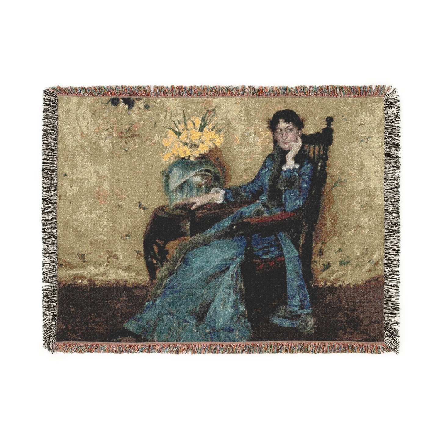 Portrait of Dora Wheeler Woven Throw Blanket