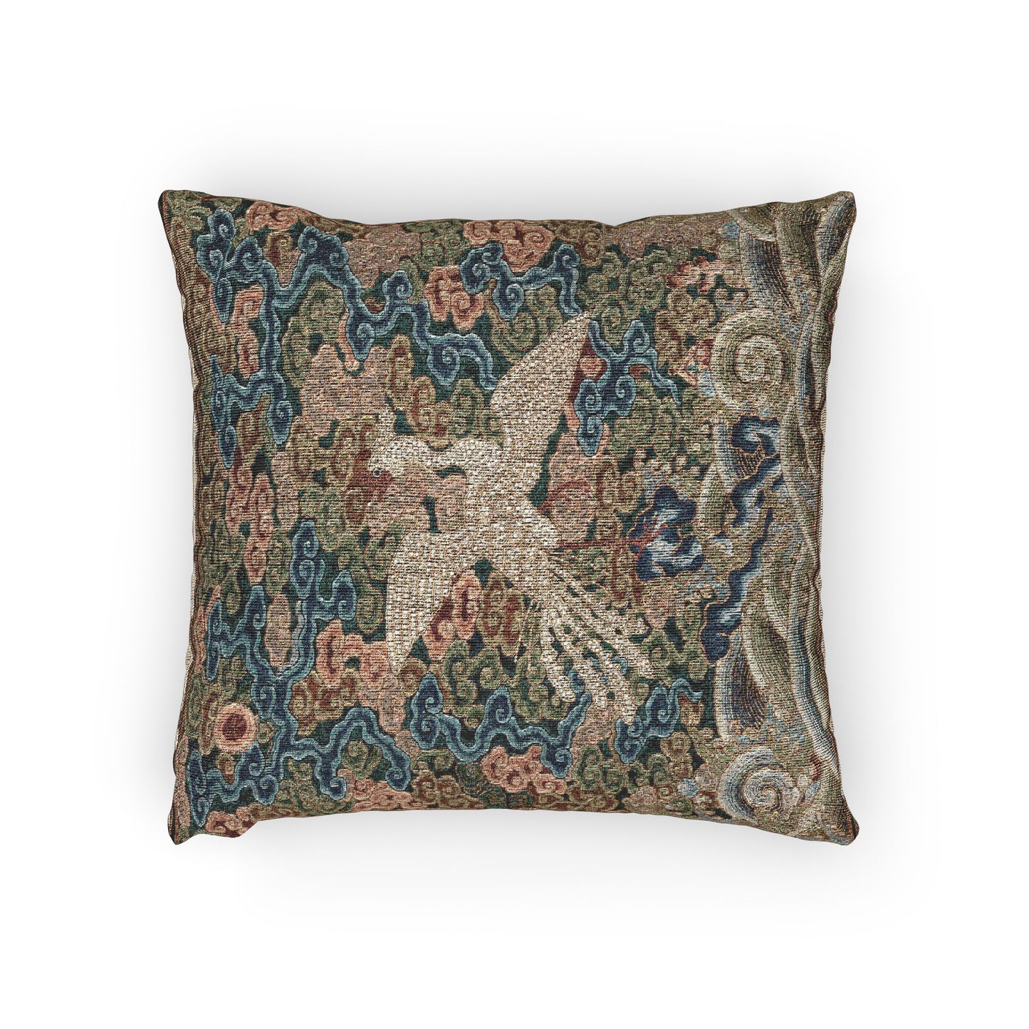 148_rank-badge-with-silver-pheasant | Woven Pillow
