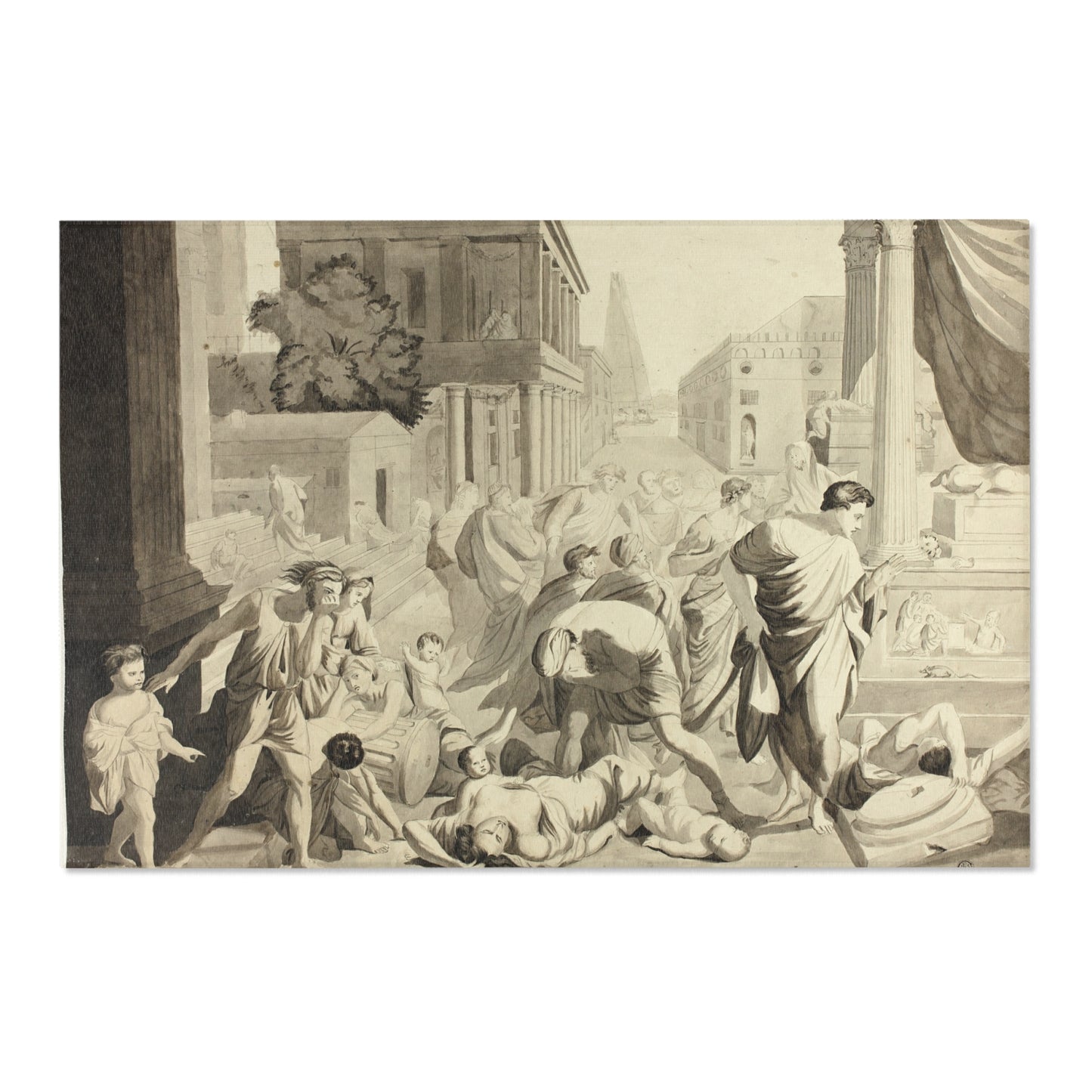 Nicolas Poussin - Plague of Ashdod | Area Rug