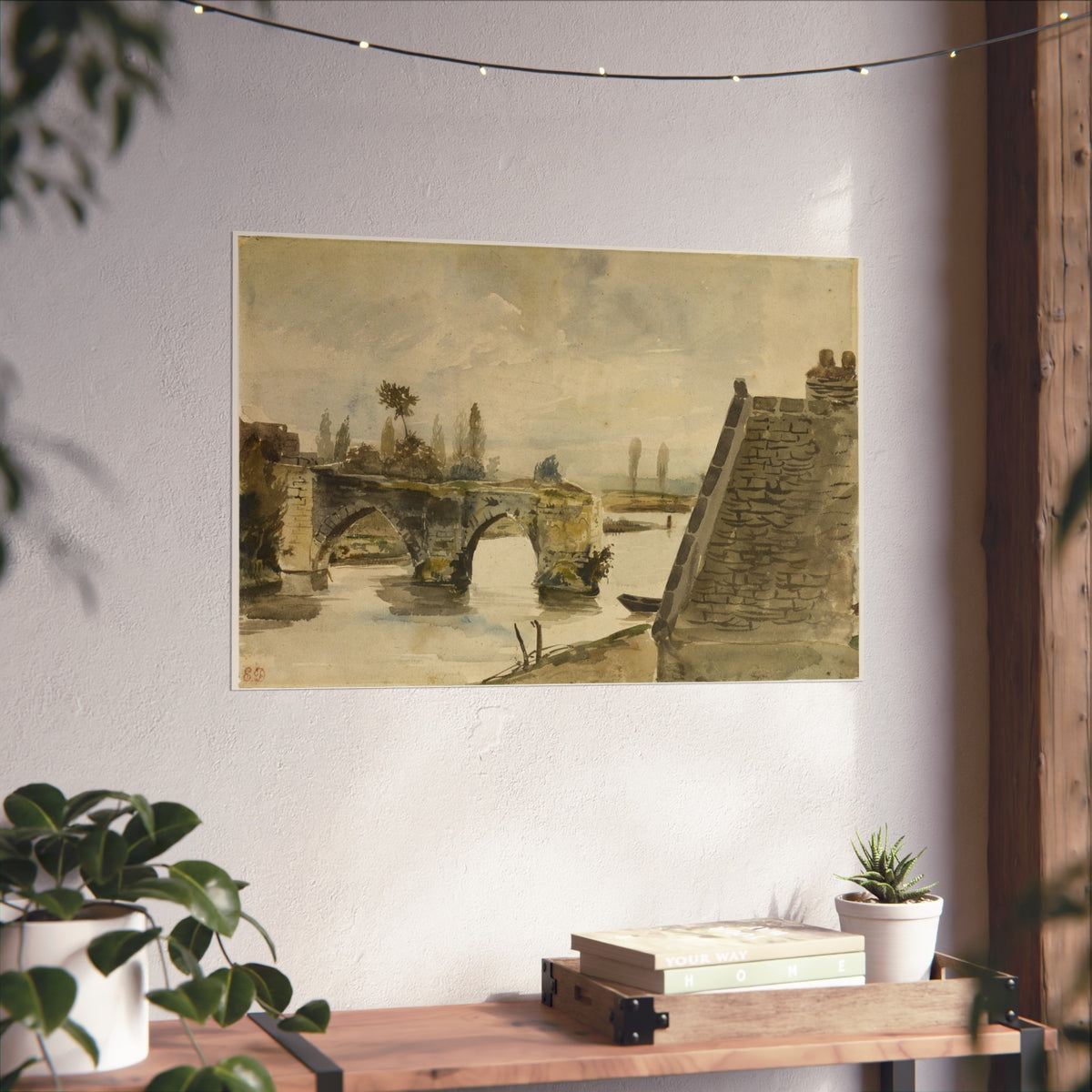 The Old Bridge at Mantes — Eugène Delacroix Fine Art Poster