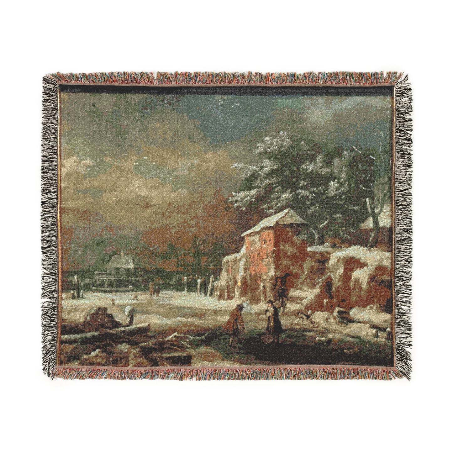 Hamburg, Kunsthalle, Jacob van Ruisdael, Winterlandschaft | Woven Tapestry Blanket