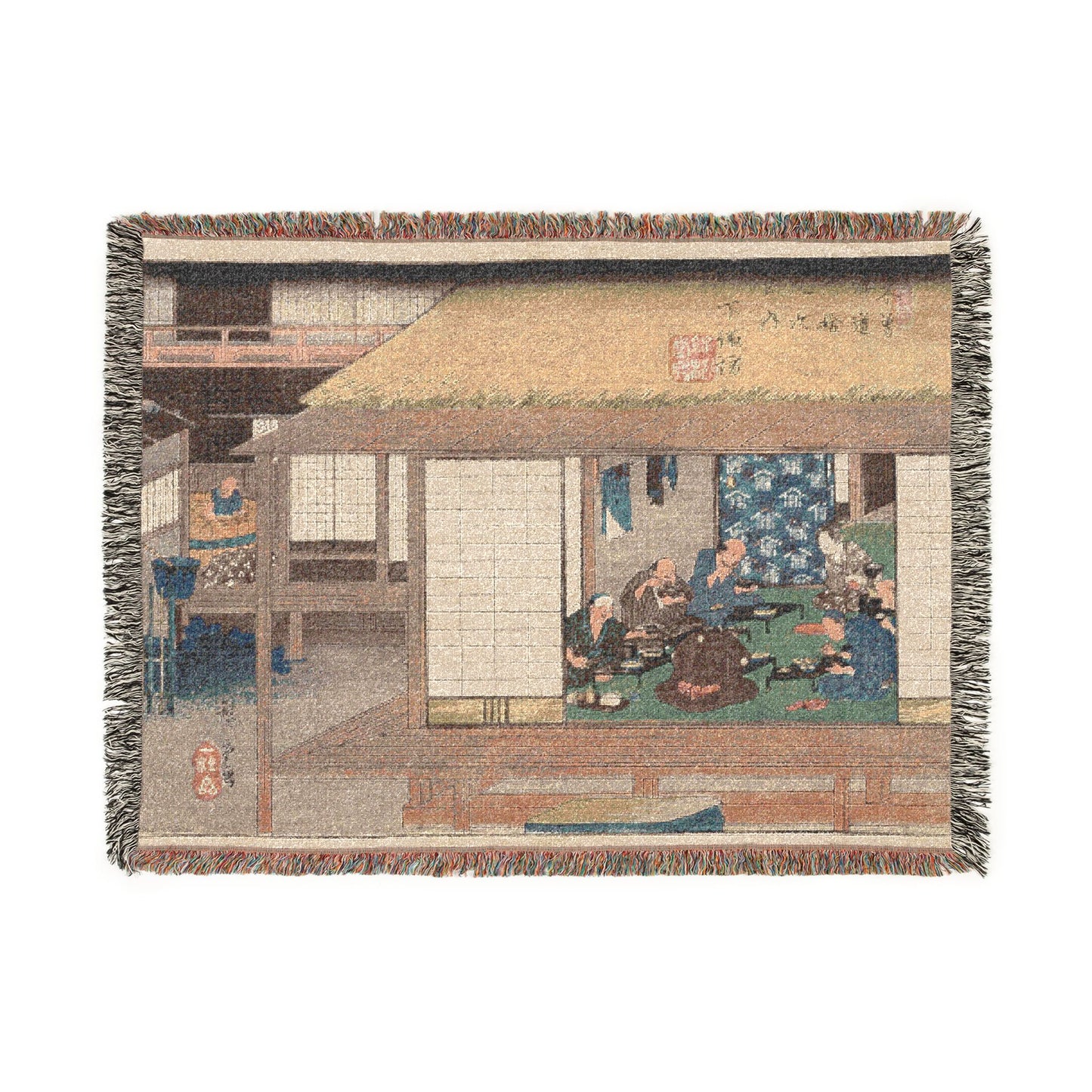 Shimosuwa, from Sixty-Nine Stations of the Kisokaidō Woven Throw Blanket