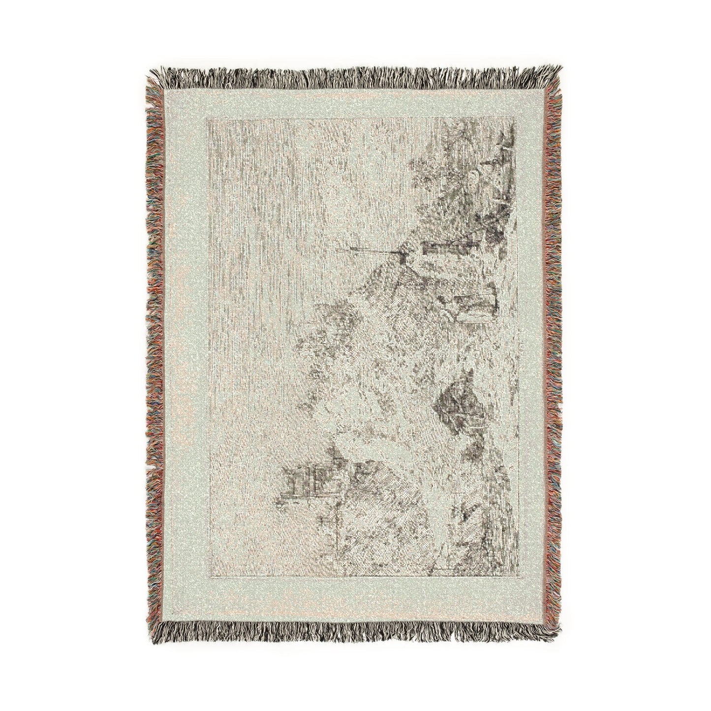 Canaletto - Landscape with the Pilgrim at Prayer, from Vedute | Woven Tapestry Blanket