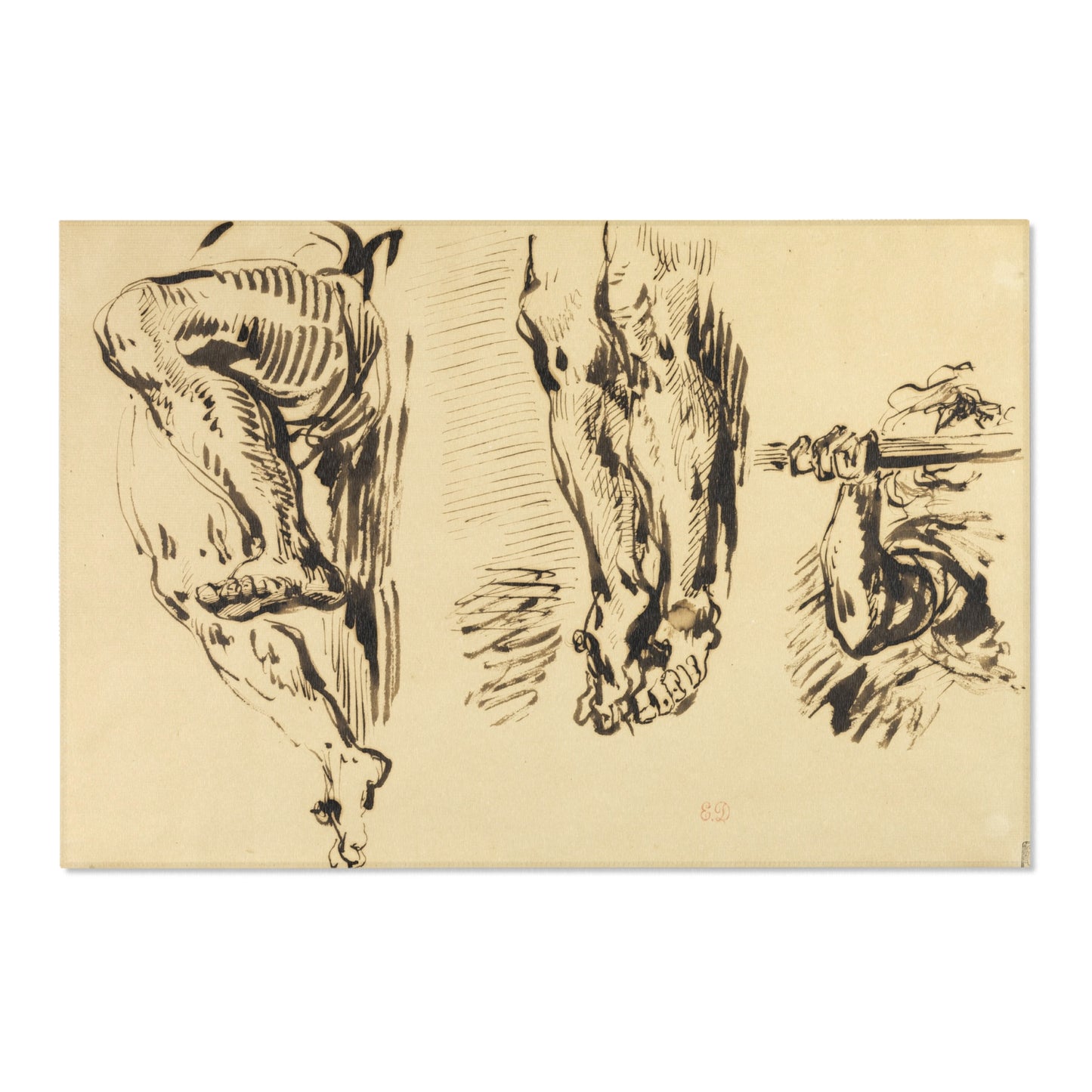 Eugène Delacroix - Study of Arms and Legs of Christ Crucified | Area Rug