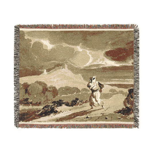 Woman with Baby Fleeing Across — Constable Tapestry Blanket