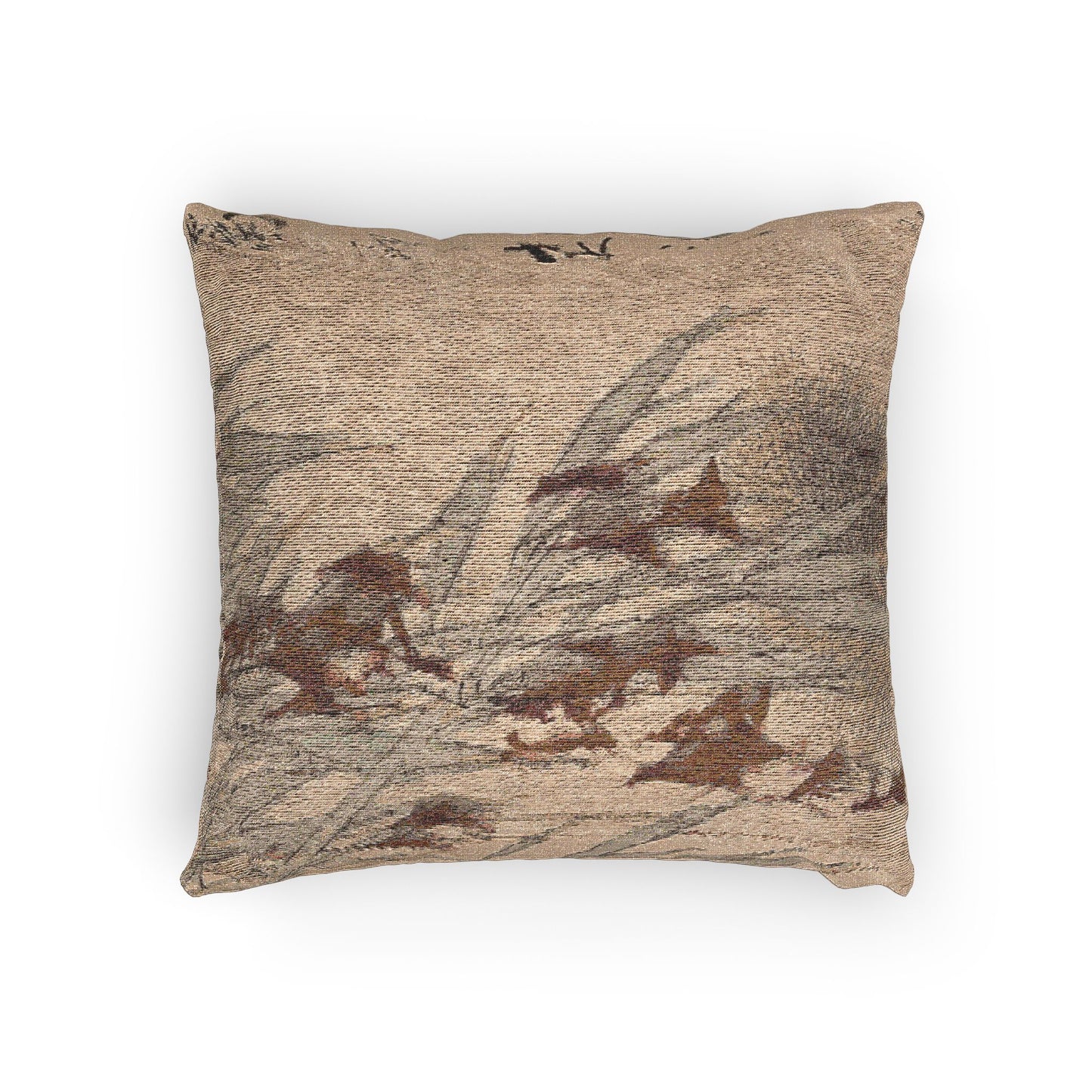 Bamboo and Squirrel Woven Pillow