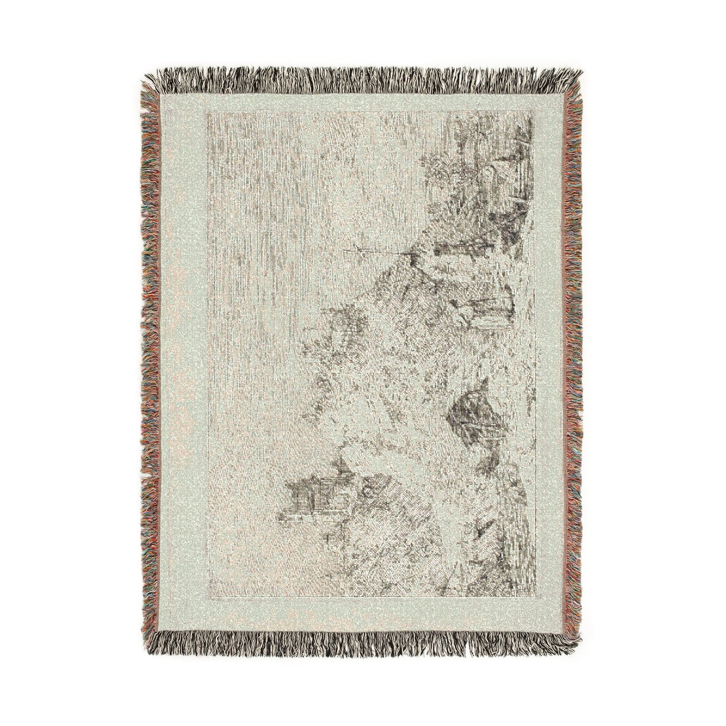 Canaletto - Landscape with the Pilgrim at Prayer, from Vedute | Woven Tapestry Blanket
